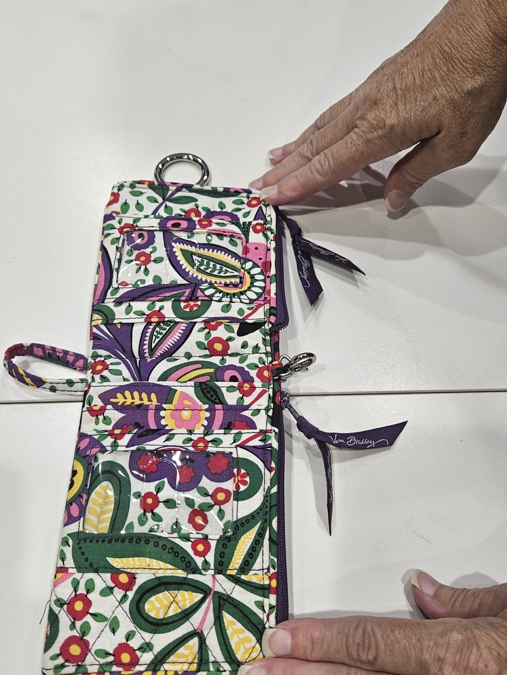 Vera Bradley Purple Floral Wristlet Wallet - Picture 2 of 6